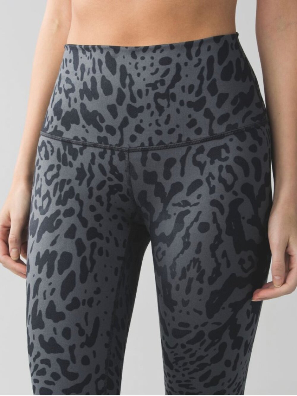 Lululemon Wunder Under Pant Full-On Luon (Roll Down) Animal Swirl Deep Coal